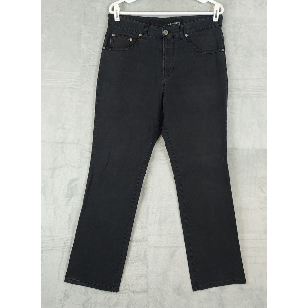 Alberto Tommy Soft Structure Mens 33x31 Chino Pants‎ Black 5 Pockets Stretch